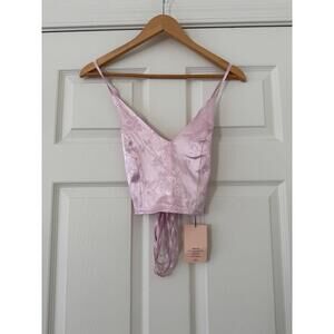 NWT Satin Tie Cami Top adjustable